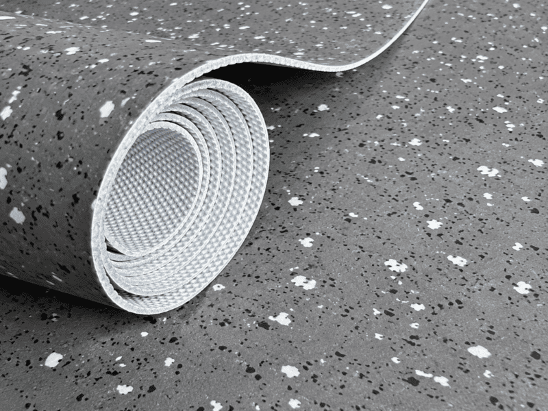 PVC roll flooring layers stack-up diagram